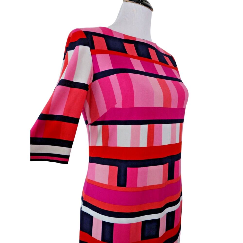 Eliza J Size 6 Geometric Abstract Sheath Dress Multicolor Pink Black - Picture 7 of 10